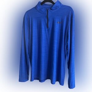 Nike Royal Blue Heathered DriFit 1/4 zip, long sleeved shirt